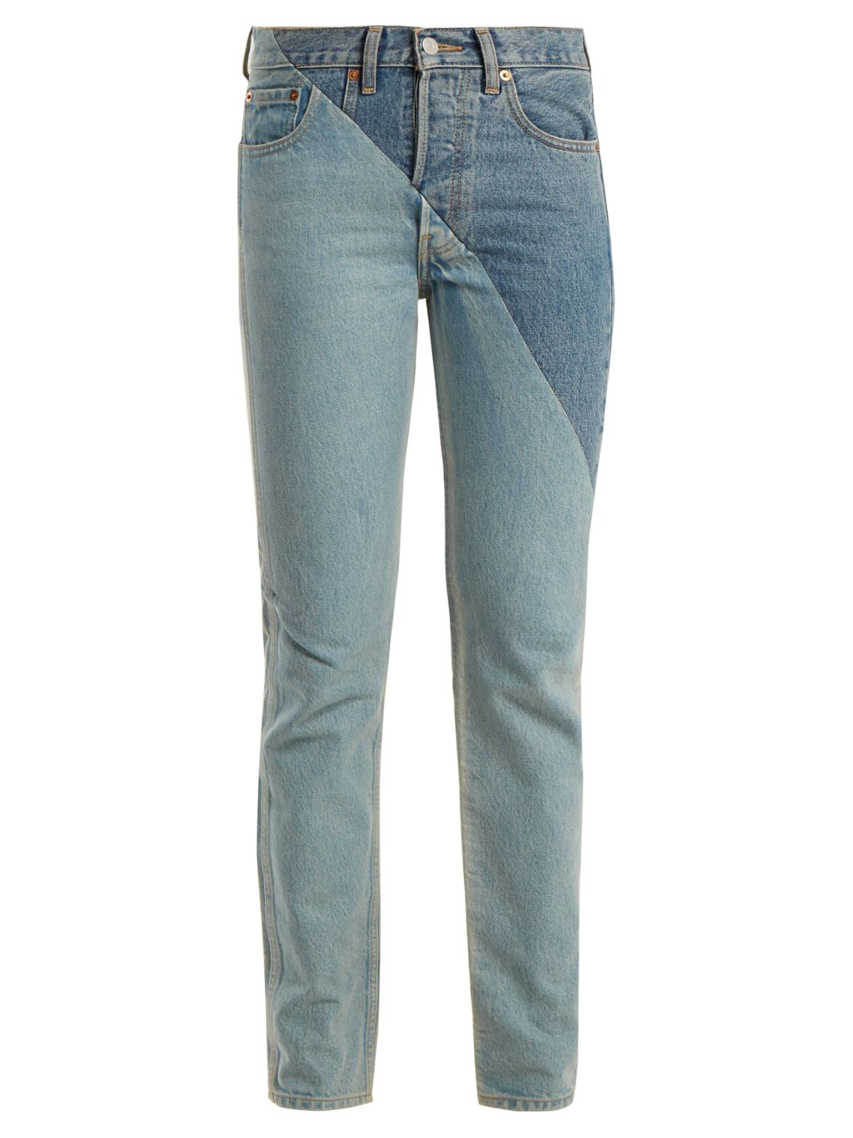 Δίχρωμο denim παντελόνι VETEMENTS x LEVIS, από 1.290€ τώρα 258€, MatchesFashion