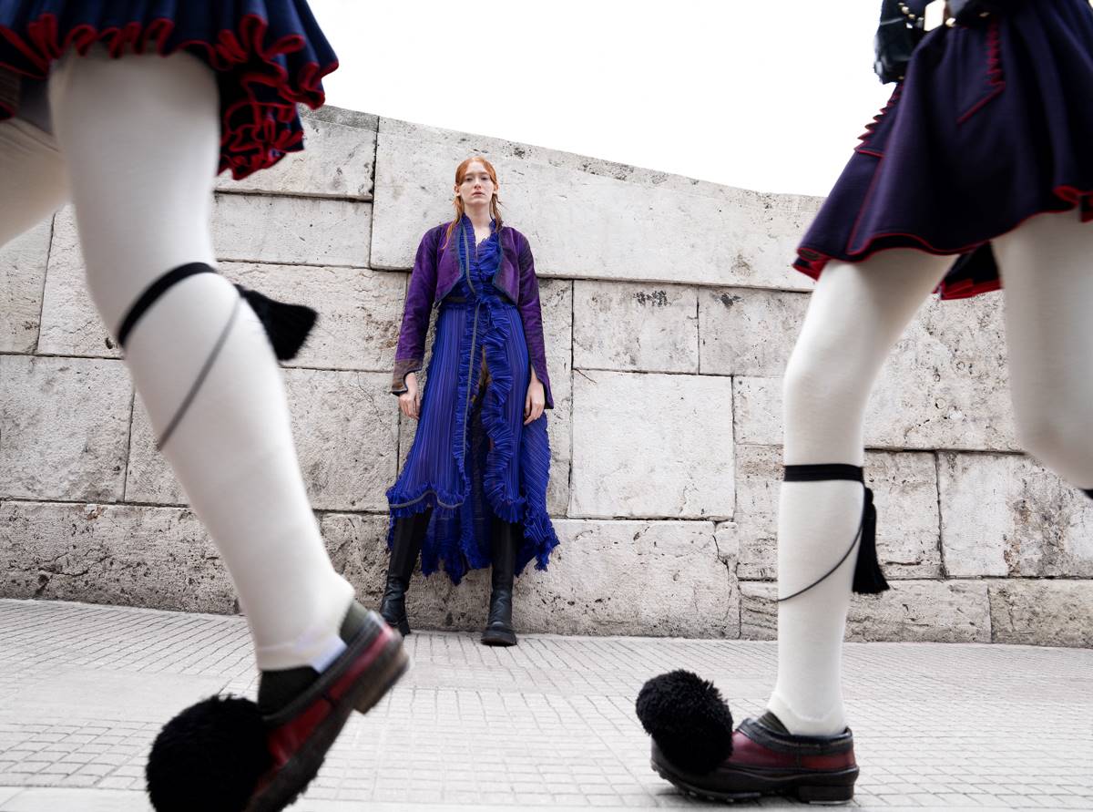 Φόρεμα Daphne Valente, μπολερό Tzamalas Traditional Costumes, Muses Corfu.