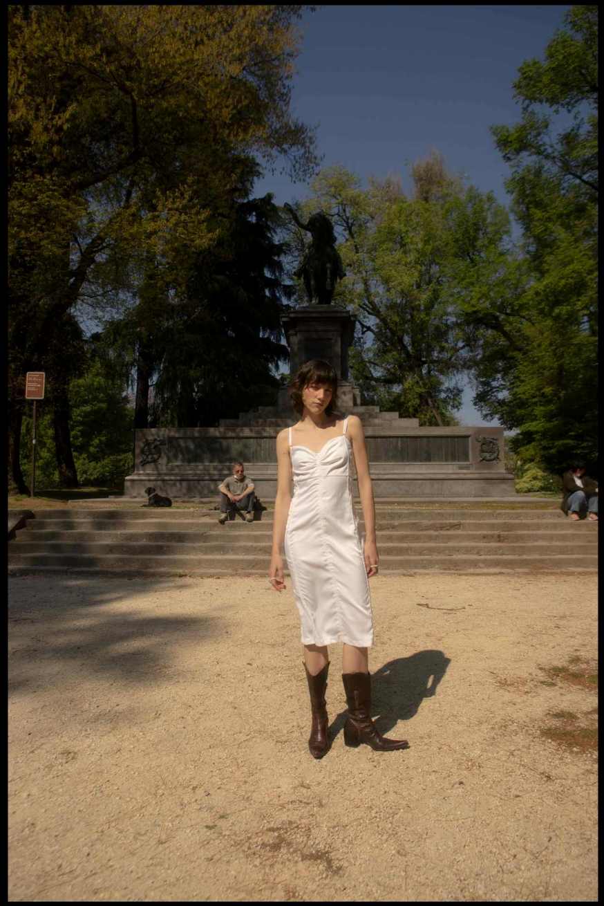 Vintage φόρεμα Vivienne Westwood, Sous Vintage Milano. Vintage Texan μπότες.