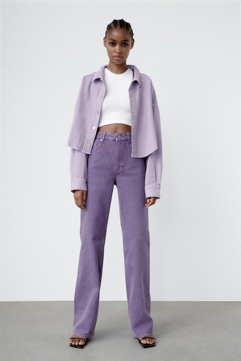 Μοβ wide Leg jeans 29.95€, Zara