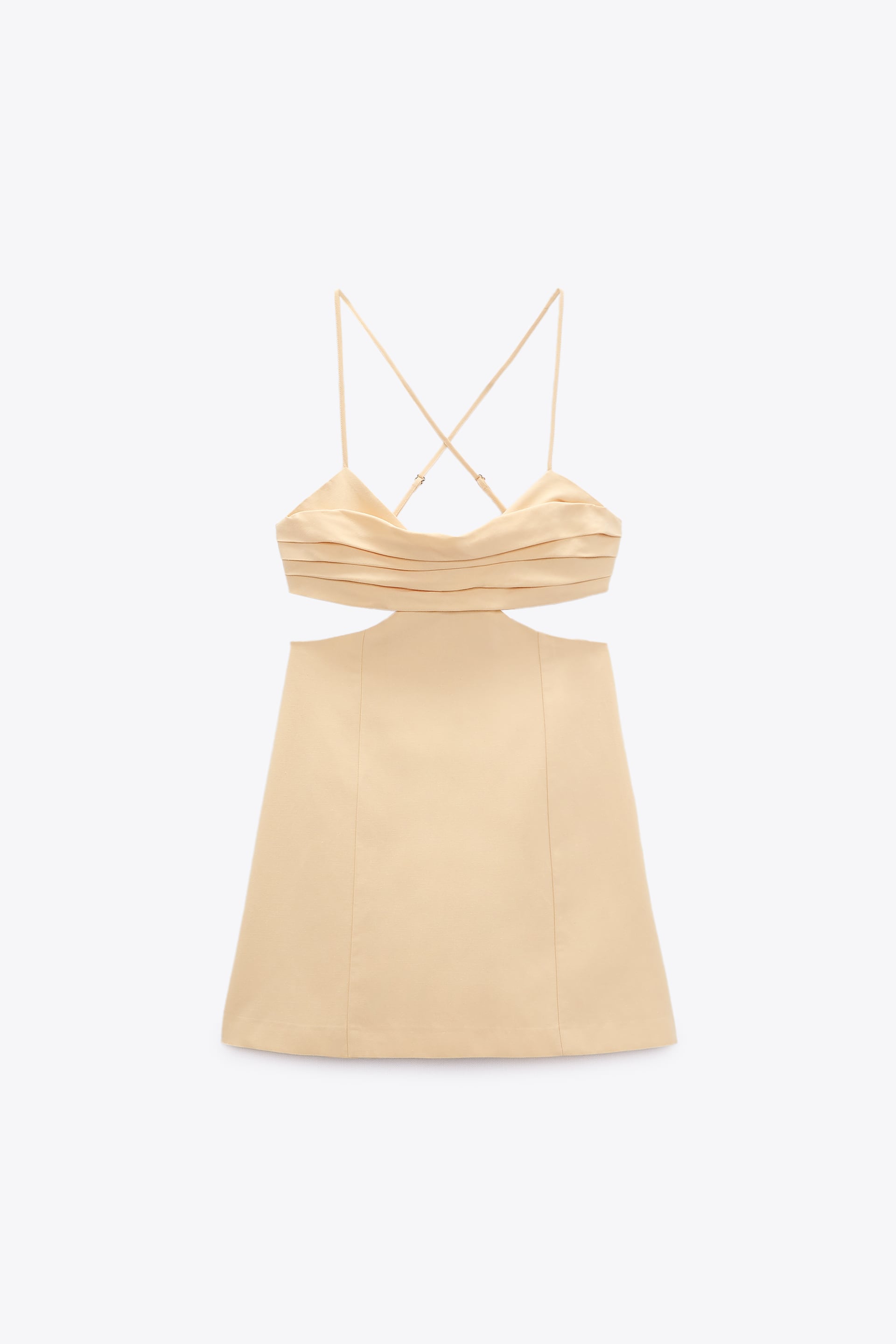 Κοντό λινό φόρεμα με κόψιμο, 29.95€, Zara
