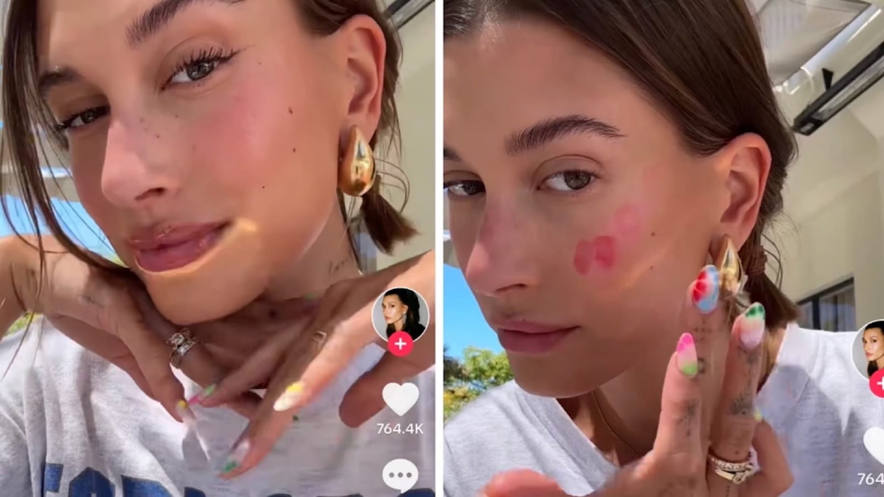 To makeup tutorial της Hailey Bieber στο Tik Tok