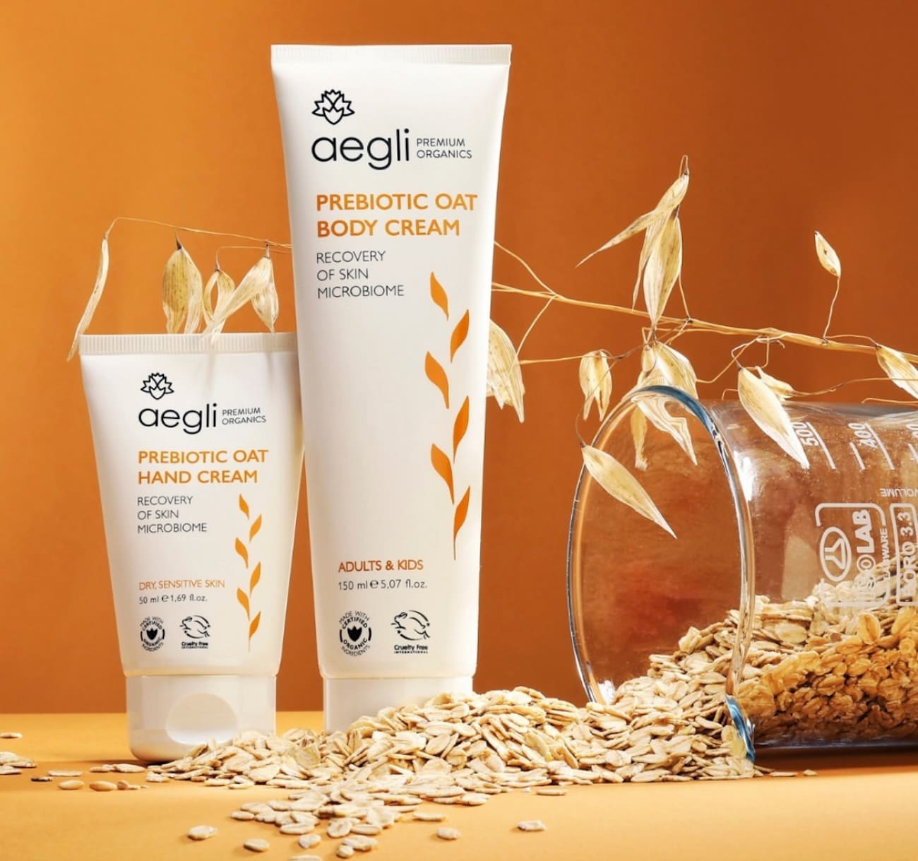 Aegli Premium Organics, Prebiotic Oat Body & Hand Cream