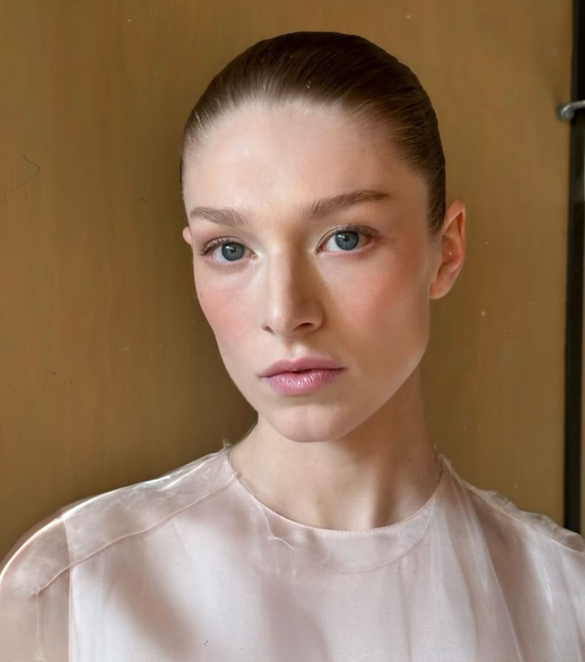 Hunter Schafer. Makeup: Sandy Ganzer. Hair: Lacy Redway. 