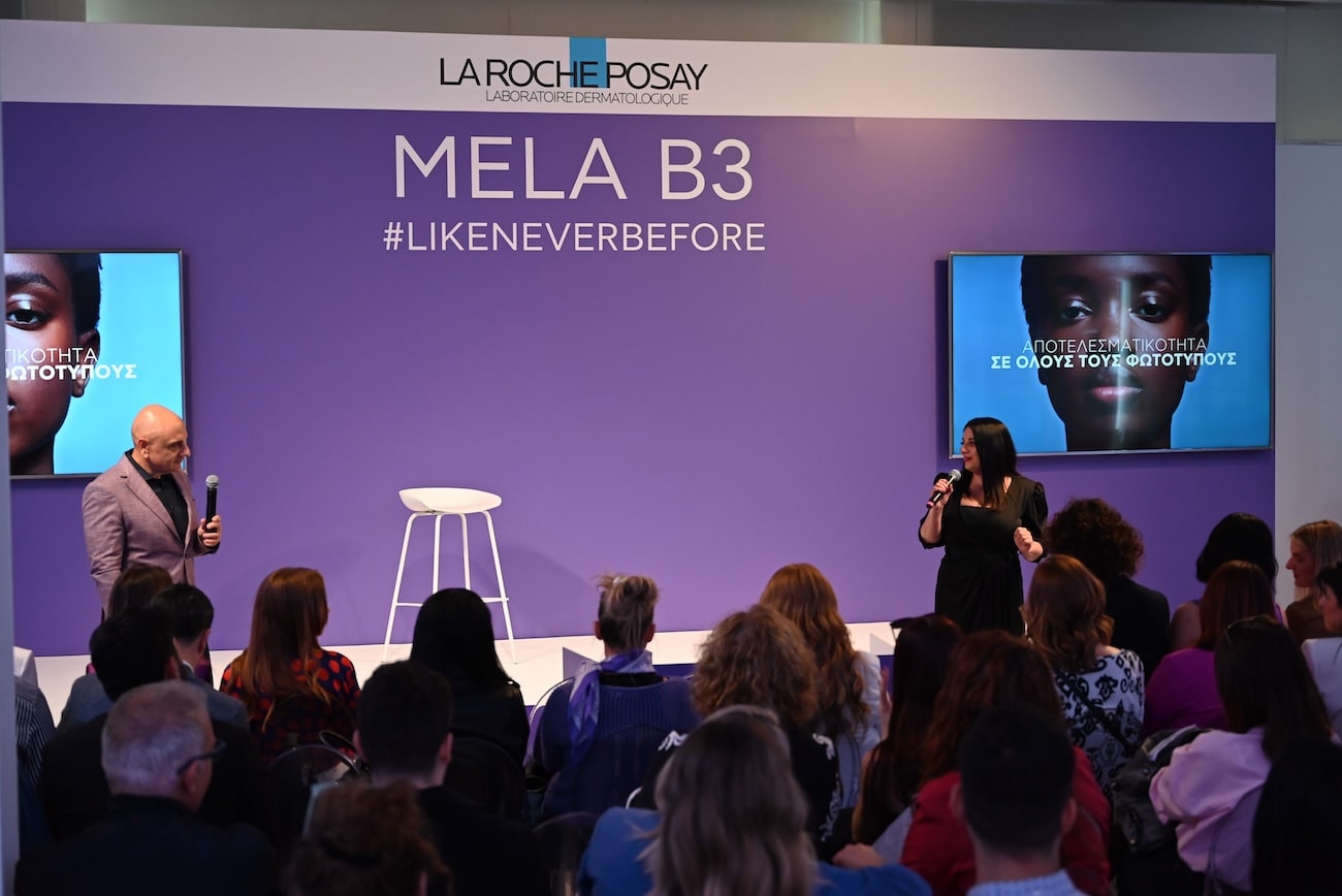 Τόλης Γιακουμάκης (Scientific and Education Manager L'Oréal Hellas), Μαριάννα Haddad (Brand Manager La Roche-Posay)

