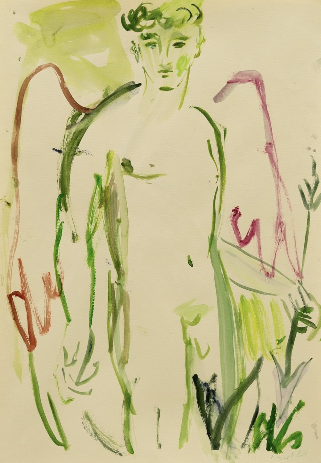 Luke Edward Hall, EROS, 2024, watercolor on paper, 42 x 29.5 cm