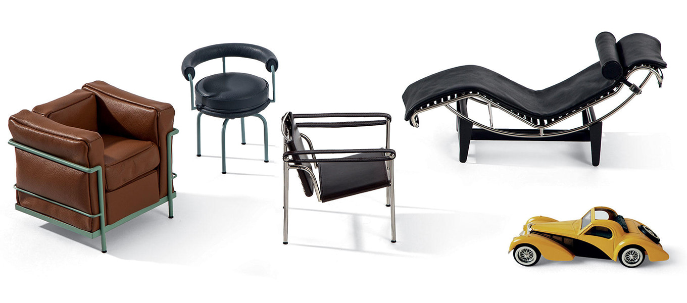 "Le Collection Η Cassina λανσάρει μια αποκλειστική σειρά μικροσκοπικών εκδόσεων από τη συλλογή LC. Έτος σχεδίασης 1927 / 1928 & έτος παραγωγής 2015