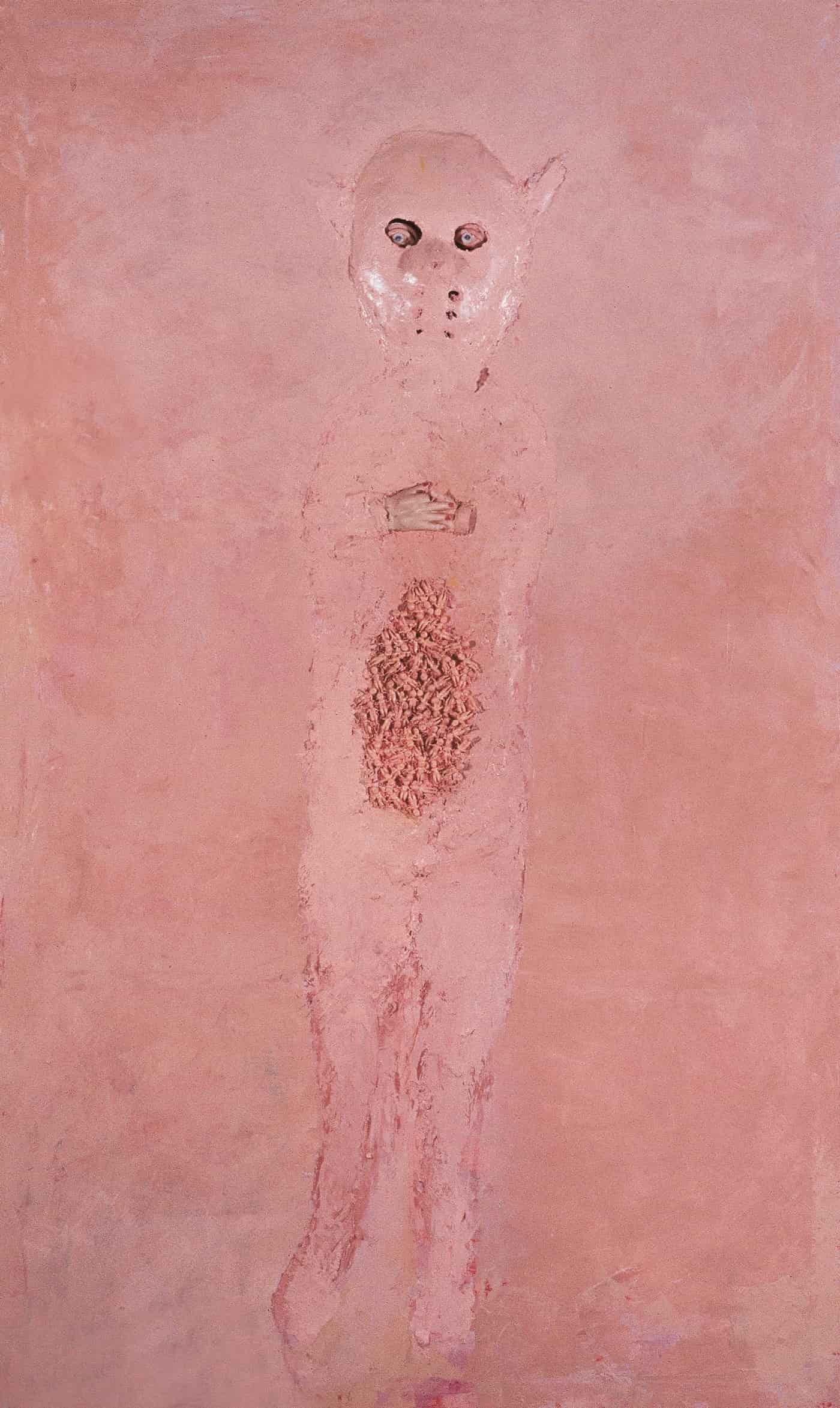 Who is Pinky Pinky?, 2002 , Λάδι και ευρεθέντα αντικείμενα σε καμβά. Ιδιωτική Συλλογή Teresa Lizamore, Johannesburg
