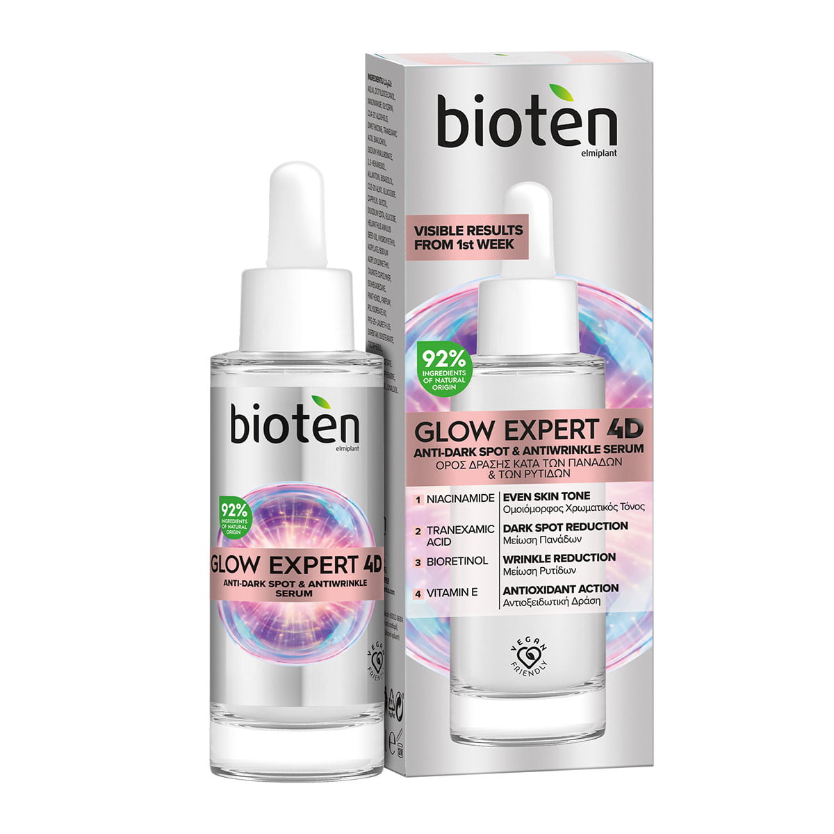 Bioten, Glow Expert 4D ορός δράσης κατά των πανάδων & των ρυτίδων