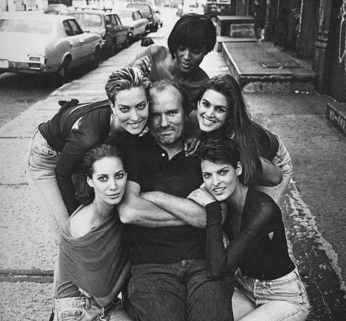 O Peter Lindbergh μαζί με τις Christy Turlington, Linda Evangelista, Cindy Crawford, Naomi Campbell & Tatjana Patitz