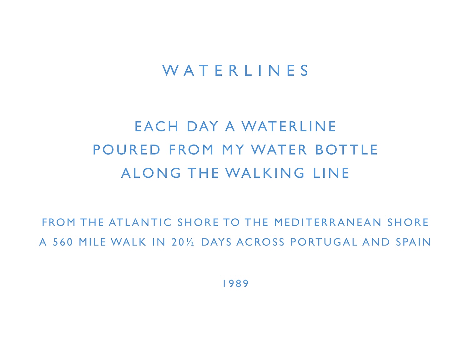Richard Long, “WATERLINES”, 1989