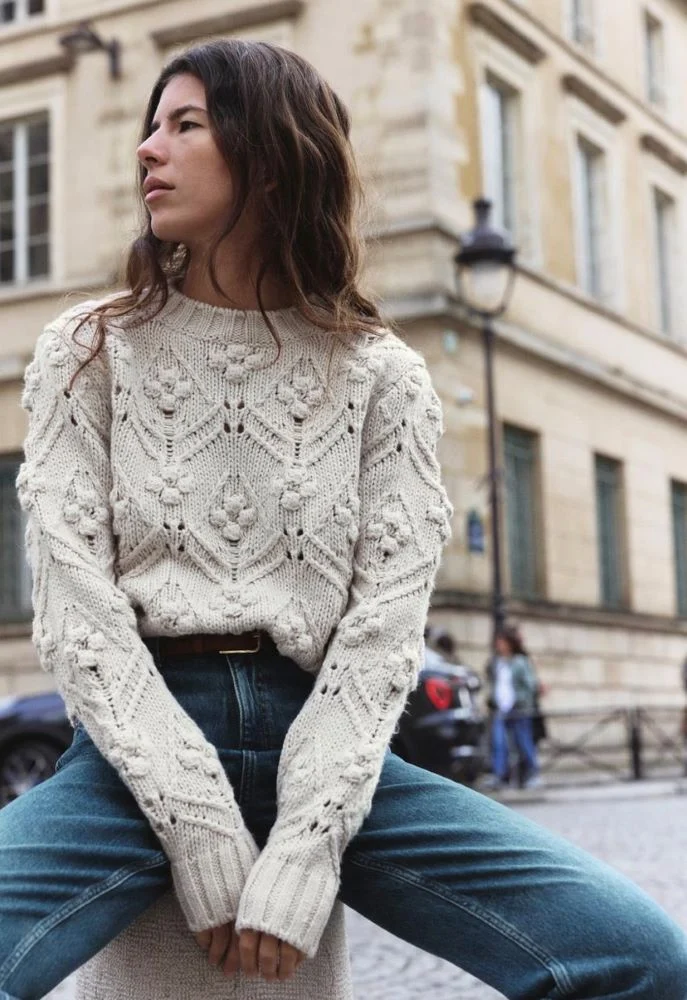 Πoυλόβερ με aran πλέξη, 39.95 € , Ζara.