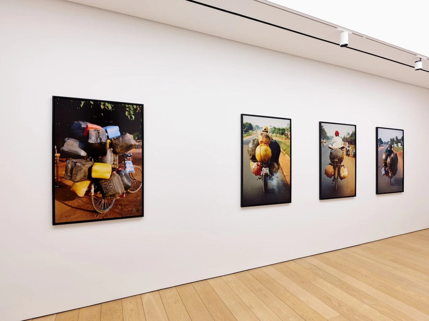 Romuald Hazoumè, "Les fleurs du mâle", 2025, installation view. Photo: Stathis Mamalakis
