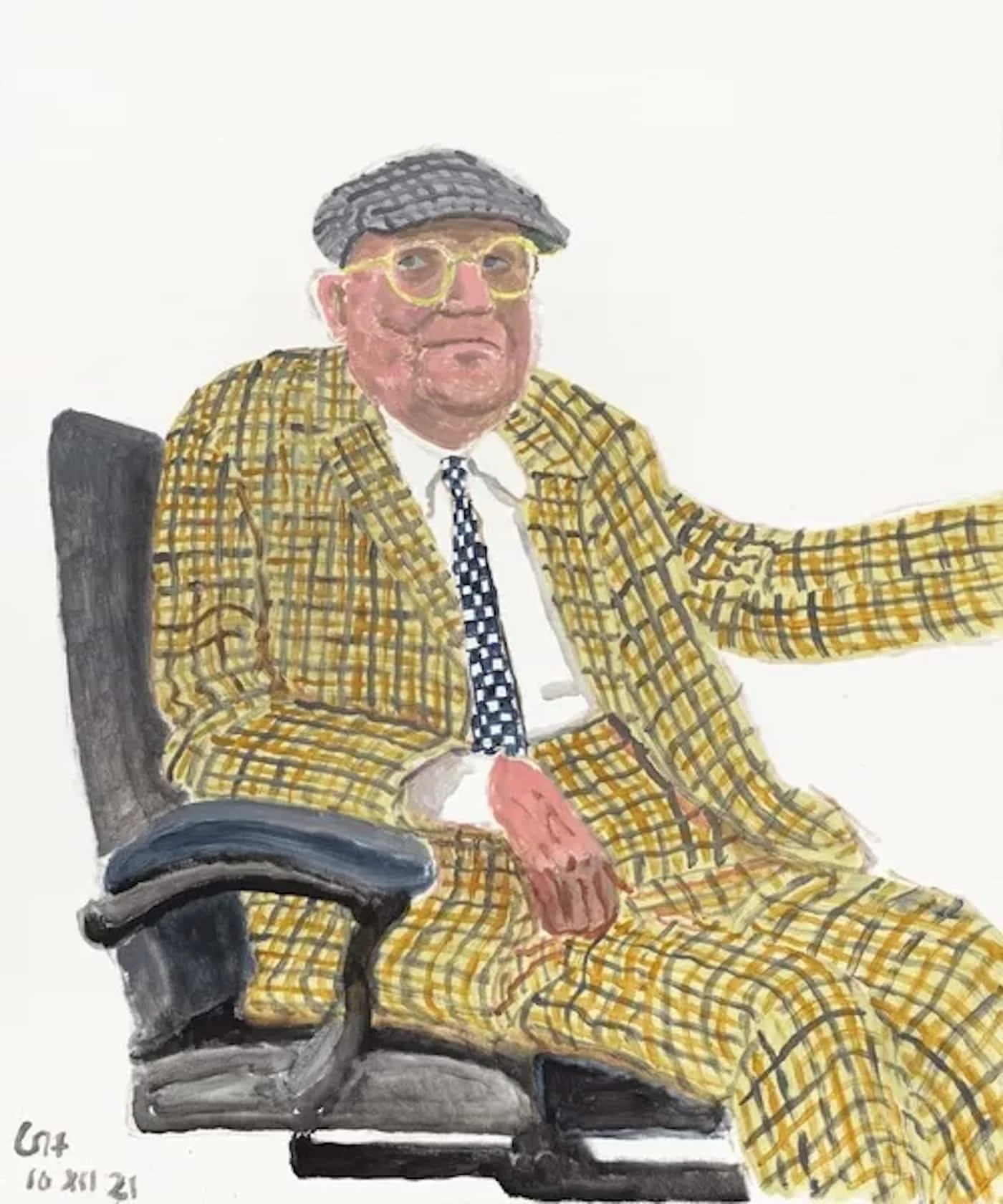 David Hockney, Self Portrait, 10th December 2021, 2021. Photo: Jonathan Wilkinson.