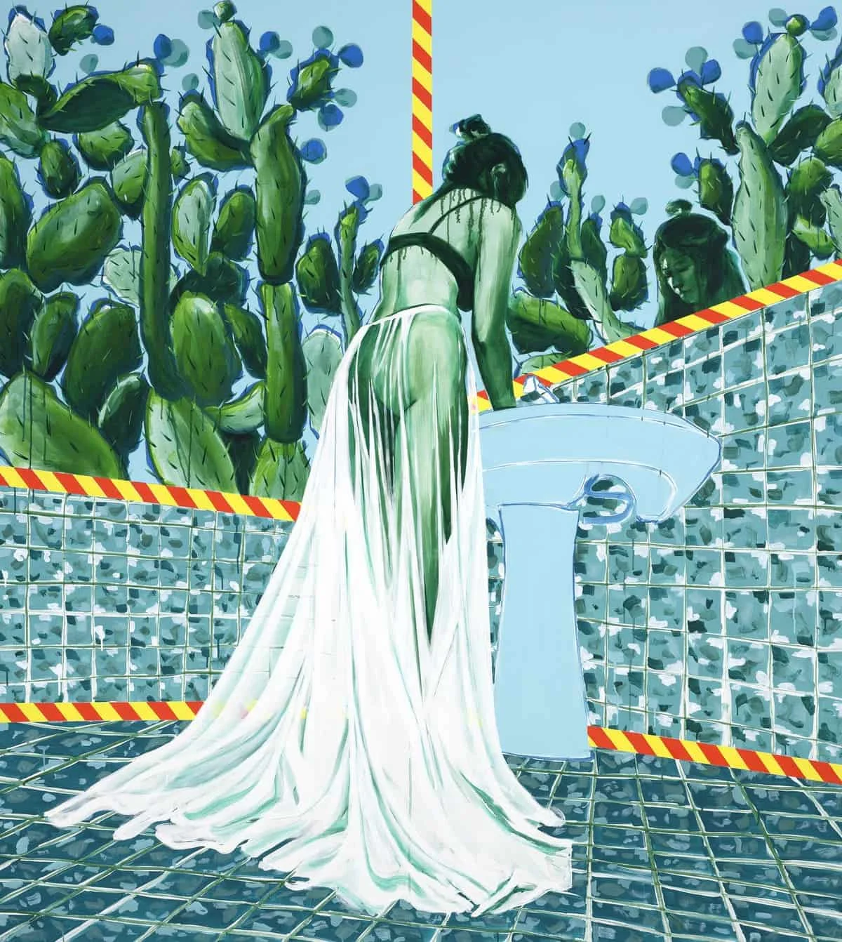Stella Kapezanou, Over And Out, 2022.
Oil on canvas, 200 × 180 cm (78.7 × 70.8 in).
Courtesy of the artist.
