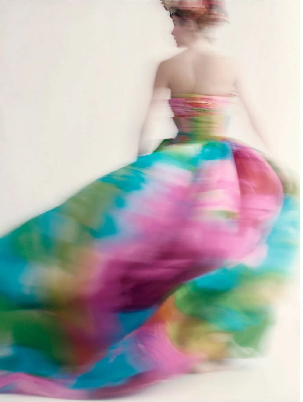 Roos Abels wearing the Hellébore dress, Gianfranco Ferré for Christian Dior, Spring–Summer 1995 haute couture collection. Photograph by Paolo Roversi/Art+Commerce.