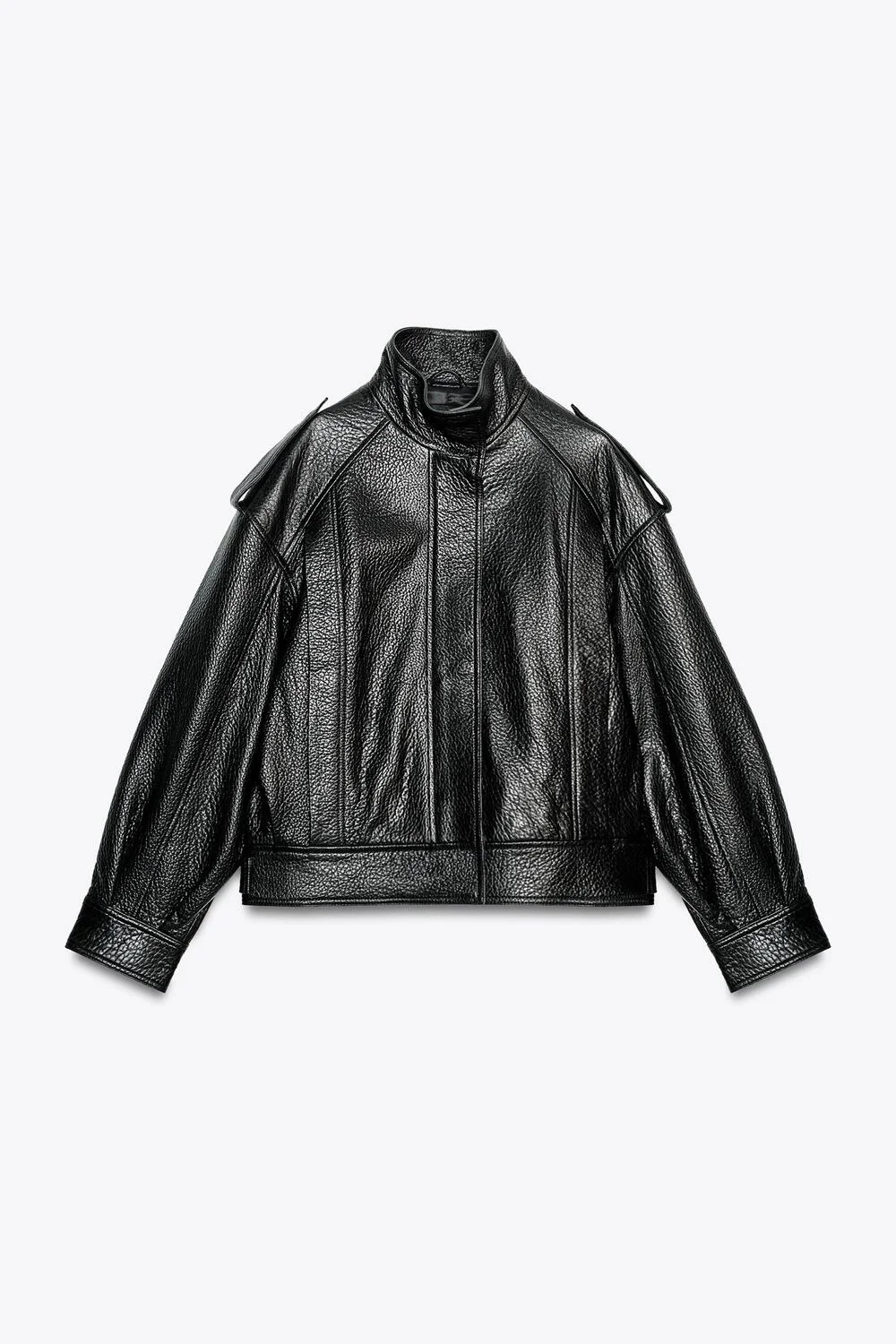 100% Δερμάτινο bomber μπουφάν, 249,00€, Zara