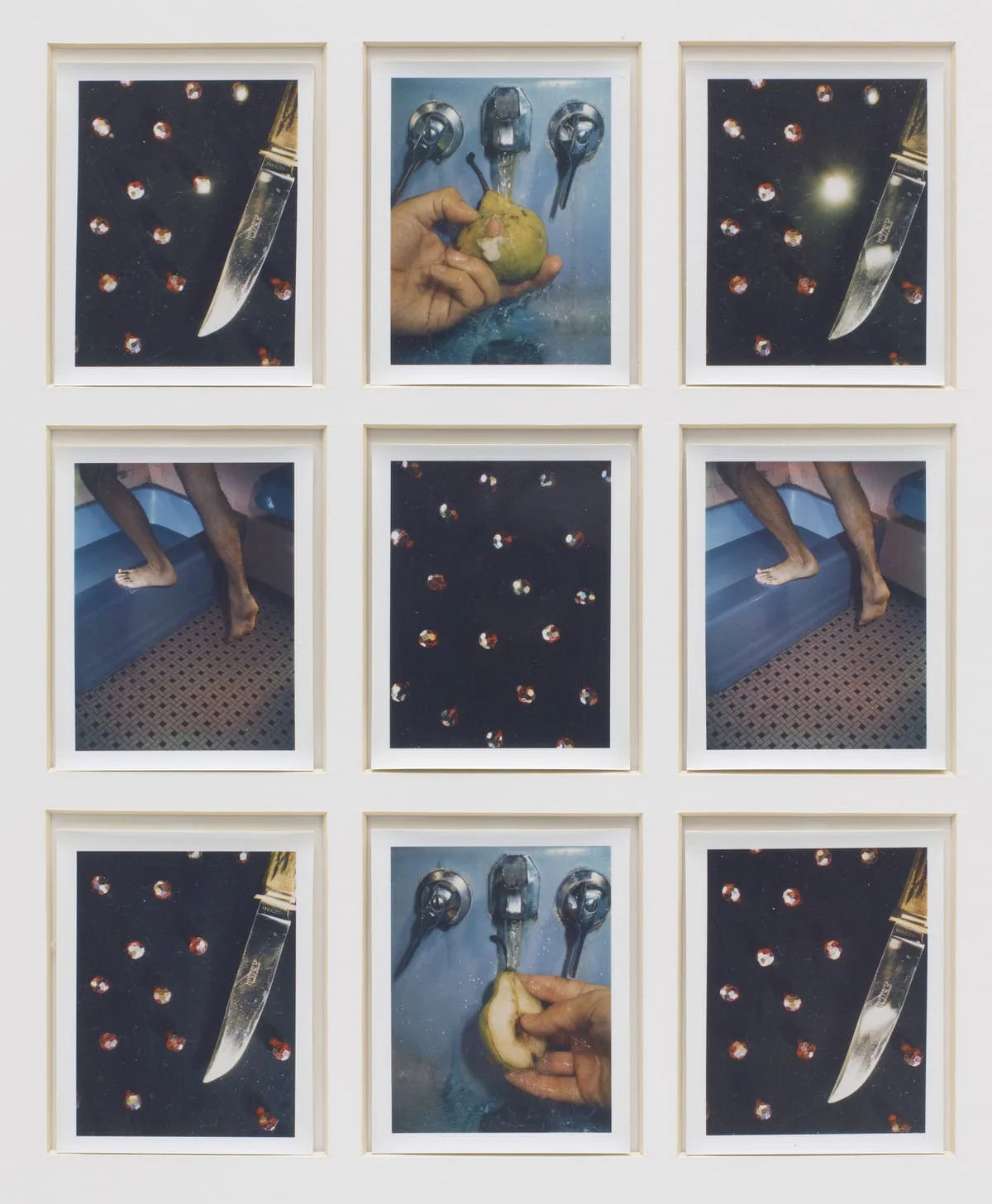 Lucas Samaras
Auto-Polaroid, 1969-71
Nine Polaroid Polacolor I photographs mounted to board, 3-3/8" x 4-1/4" (8.6 cm x 10.8 cm), each
© The Estate of Lucas Samaras, courtesy Pace Gallery