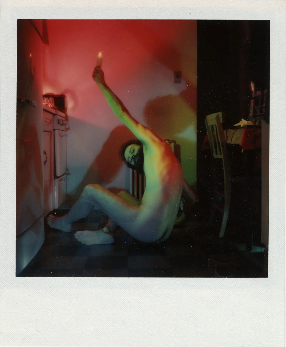 Lucas Samaras
Photo-Transformation, February 1, 1974 Internal dye diffusion transfer print (Polaroid SX – 70), 3-1/8" x 3-1/8" (7.9 cm x 7.9 cm), image 4-1/4" x 3-1/2" (10.8 cm x 8.9 cm), paper
© The Estate of Lucas Samaras, courtesy Pace Gallery