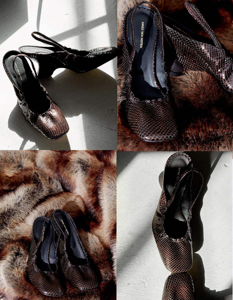 Δερμάτινες slingback γόβες Dries Van Noten, attica.