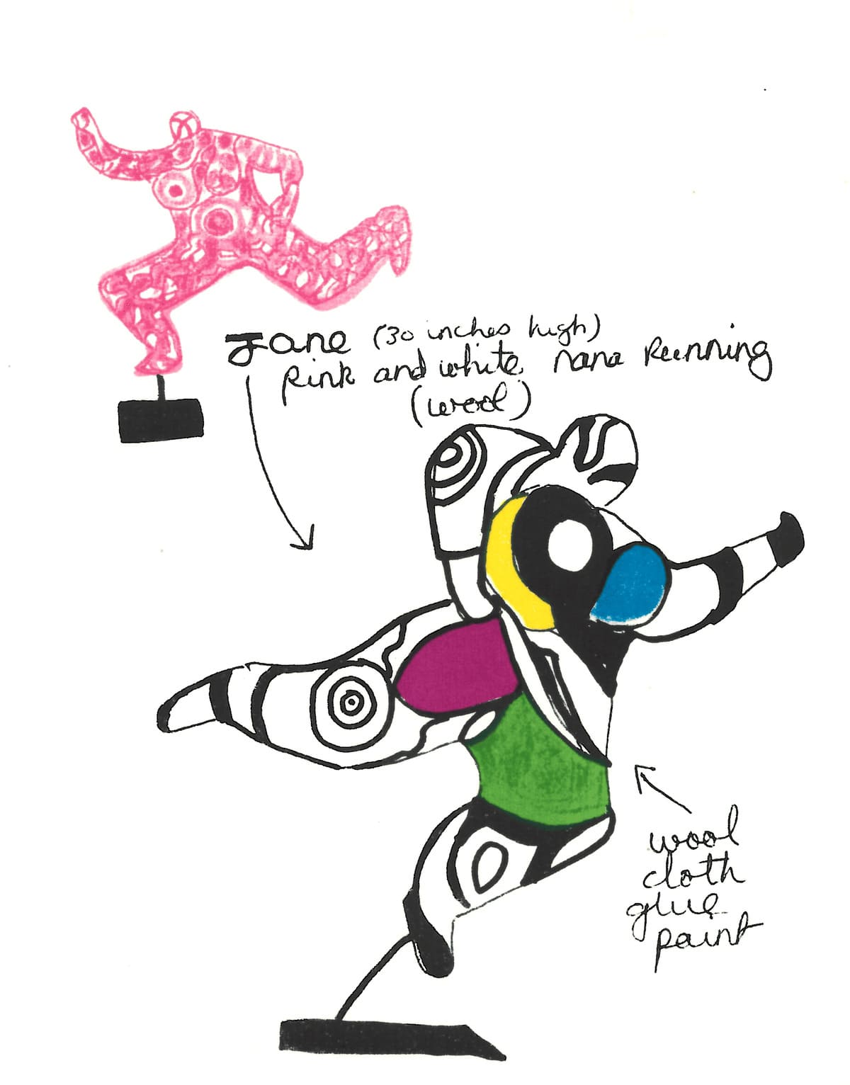 Σχέδιο της Niki de Saint Phalle από τον κατάλογο Niki Nanas, Iolas Gallery, Paris, Genève, New York, 1966
