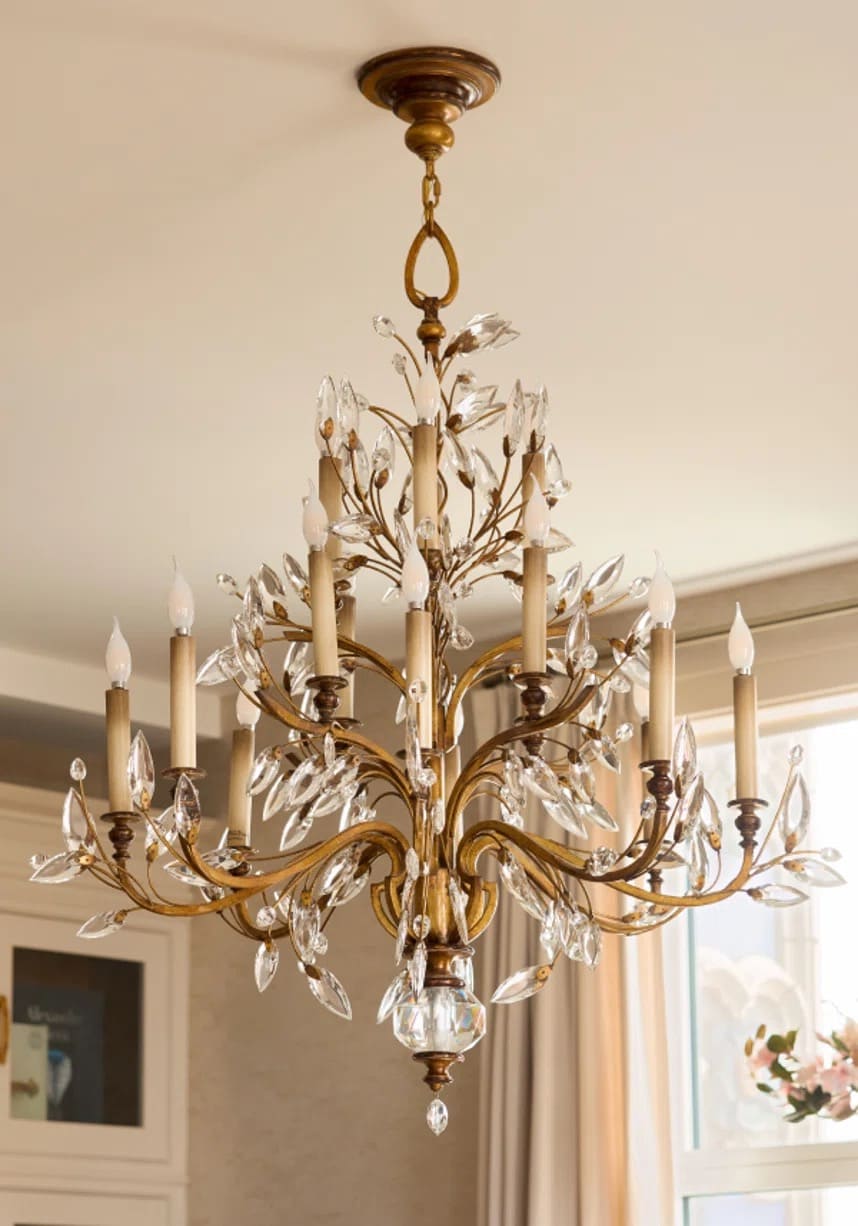 Fine Art Handcrafted Lighting Crystal Laurel Chandelier