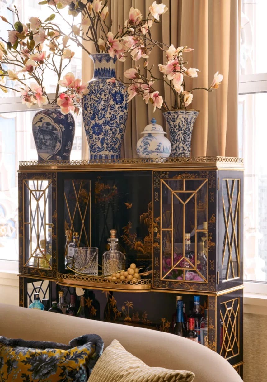 Maitland-Smith Chinoiserie Bar Cabinet