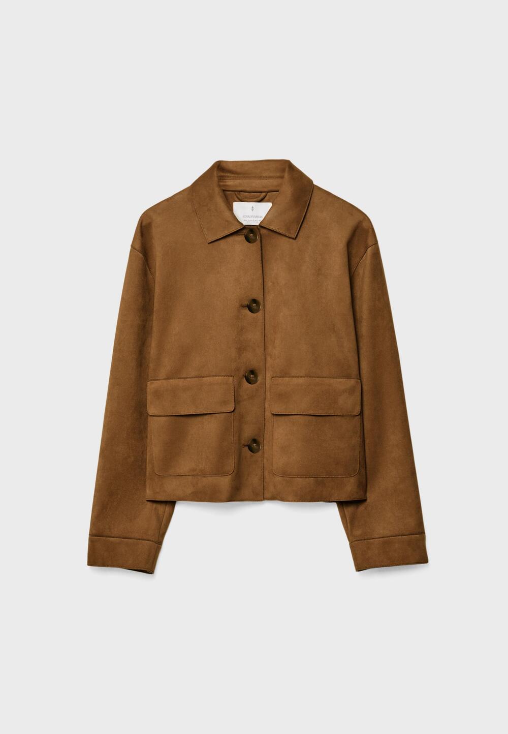 Faux σουέντ τζάκετ με τσέπες, 41,99€, Stradivarius