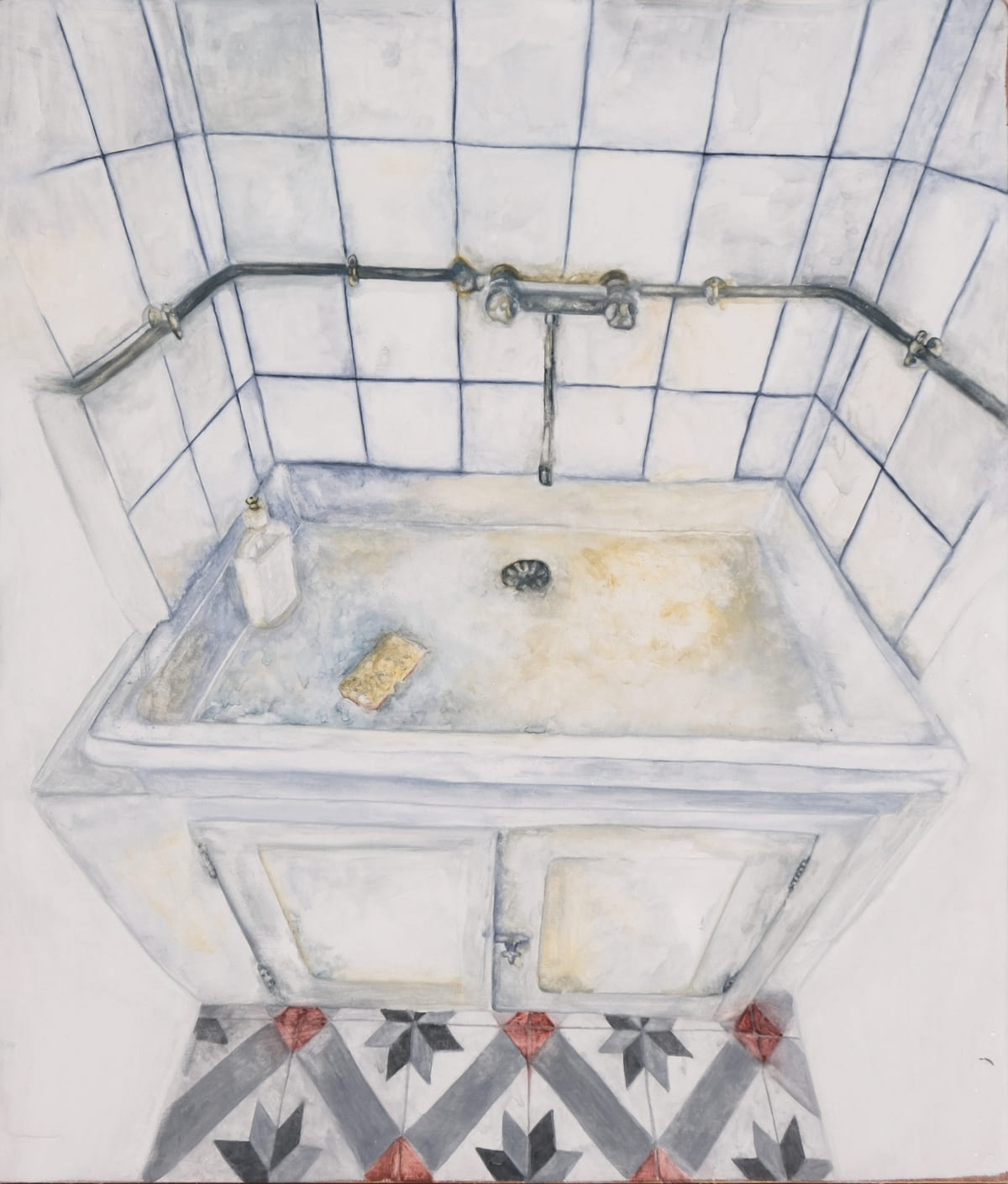 Tindara Spartà Été 2025 (02) 2026 Watercolour on filler on wood 50 x 43 x 7 cm Photo credits: Andréa Spartà