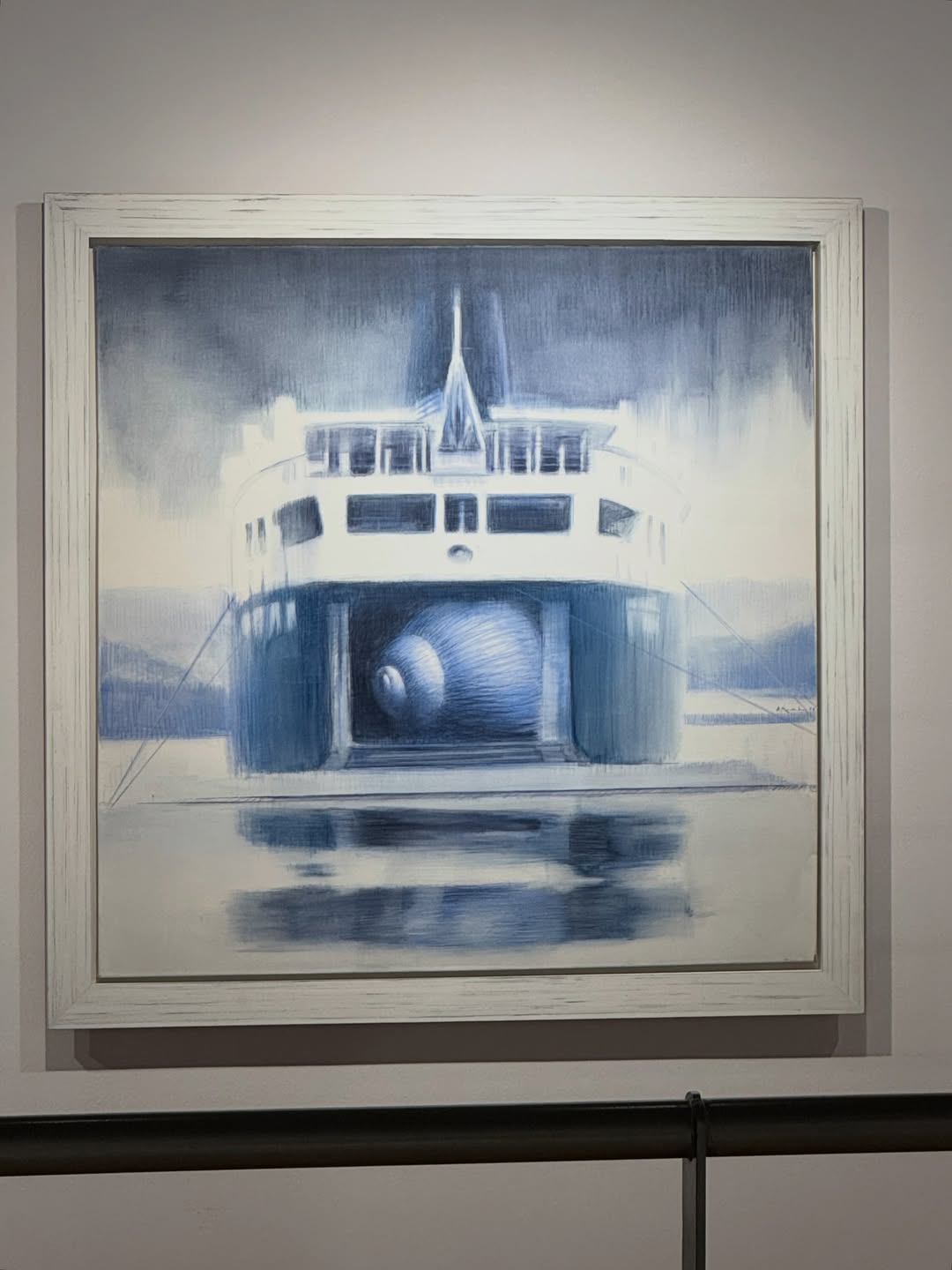 Το έργο «Ferry», μολύβι ακουαρέλας σε καμβά
