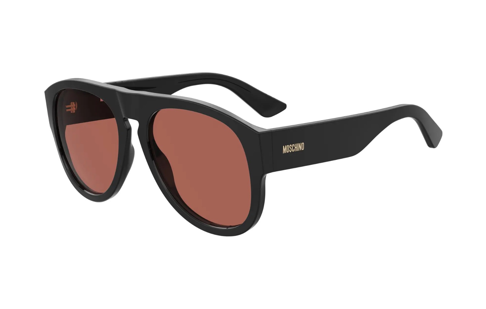Sunglasses with red lenses, 205€, Moschino