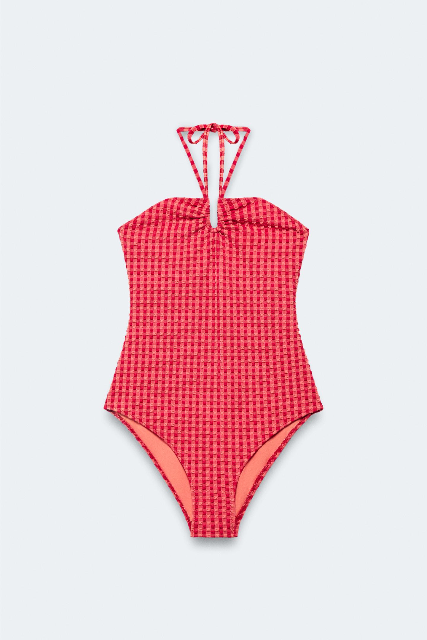 Ολόσωμο μαγιό halter vichy limited edition, 35,95€, Zara