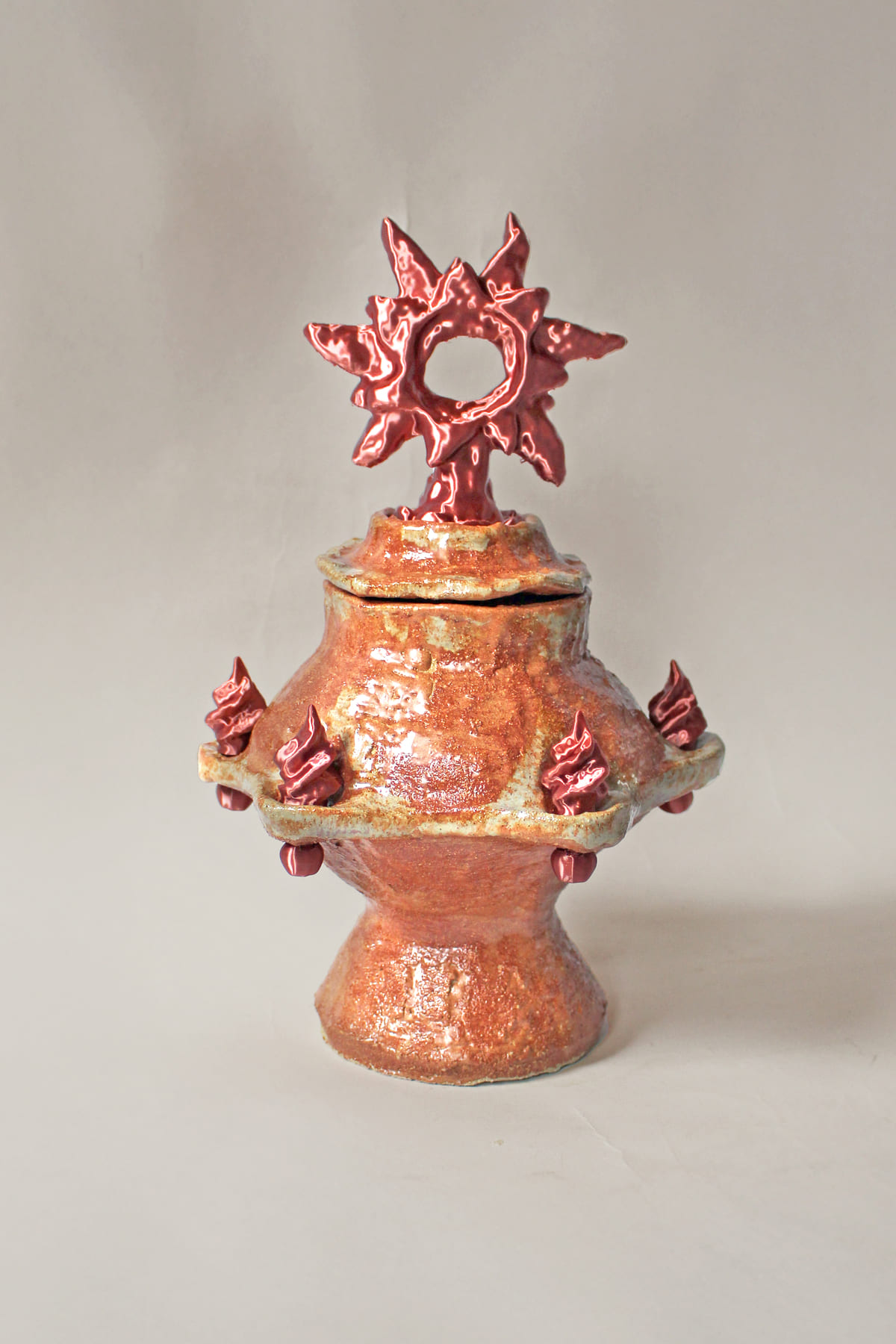 Natalia Triantafylli, Lixnari urn, 2025, stoneware & 3D printed PLA, 32 H x 25 x 25 cm