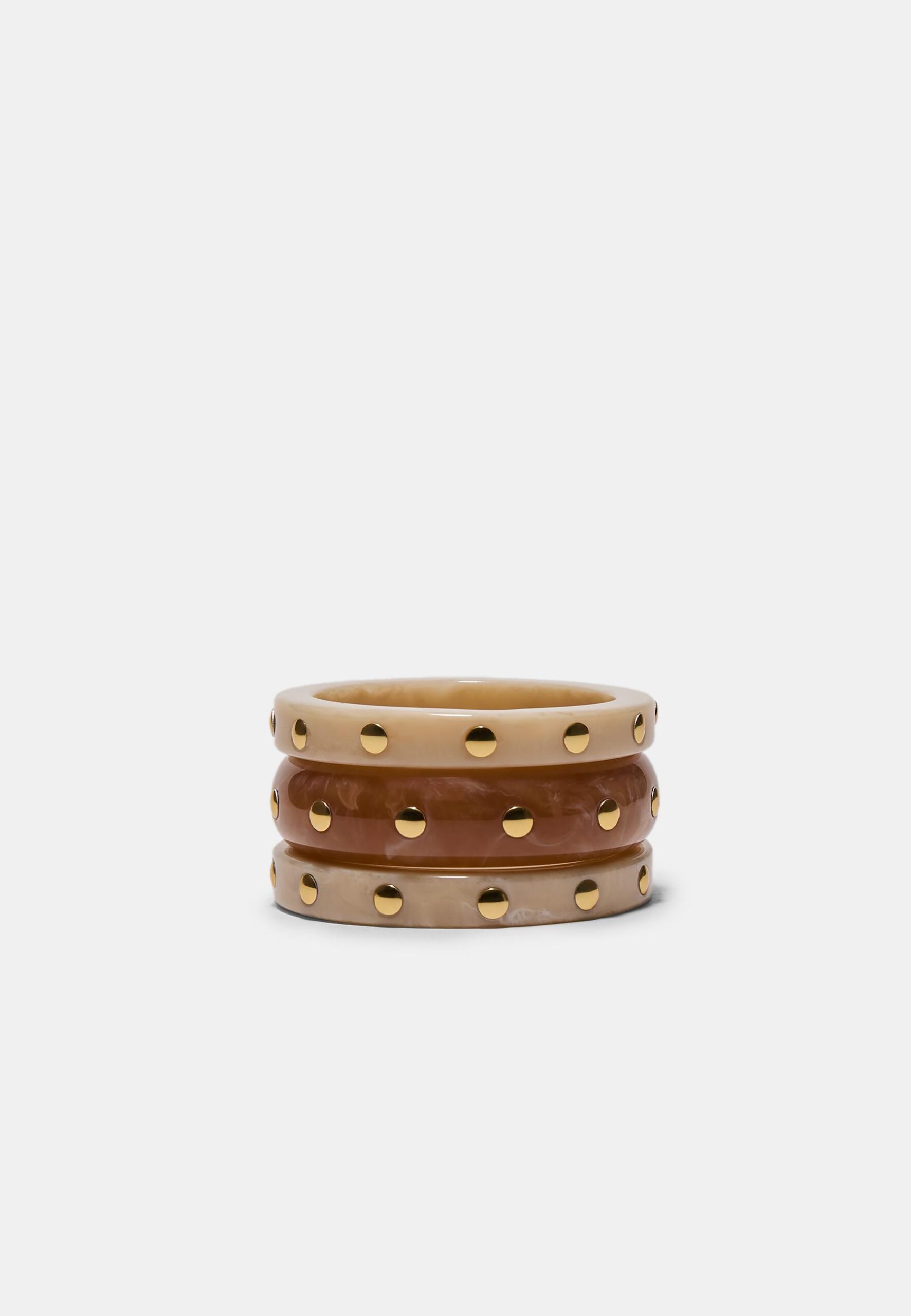 Σετ 3 άκαμπτα βραχιόλια με studs, 15,99€, Stradivarius